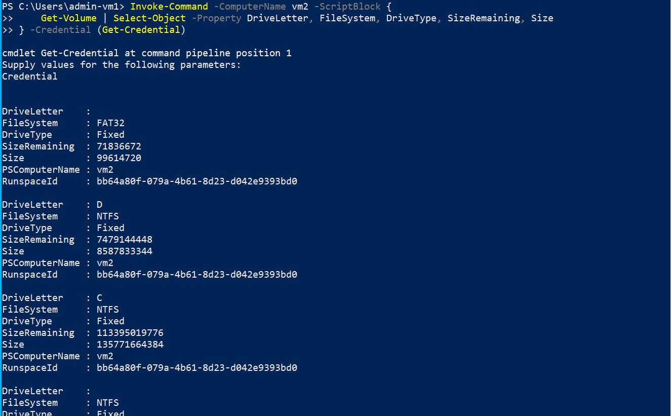 How to Get Disk Size and Free Space on Remote Computer Using PowerShell